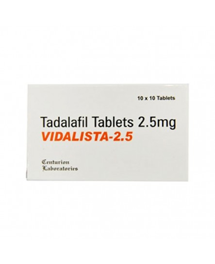 Buy Generic Cialis in Australia: Vidalista 2.5 mg with 3 strip x 10 pills of Tadalafil